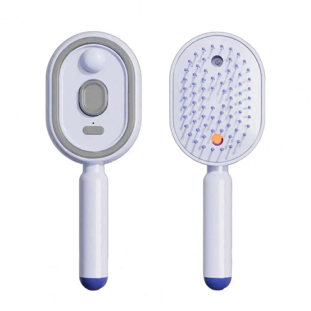 Electric Steam Hair Brush with Water Spray Reduce Frizz Anti-Static Misting Hairbrush Cordless Fluffy Hair Detangling Brush