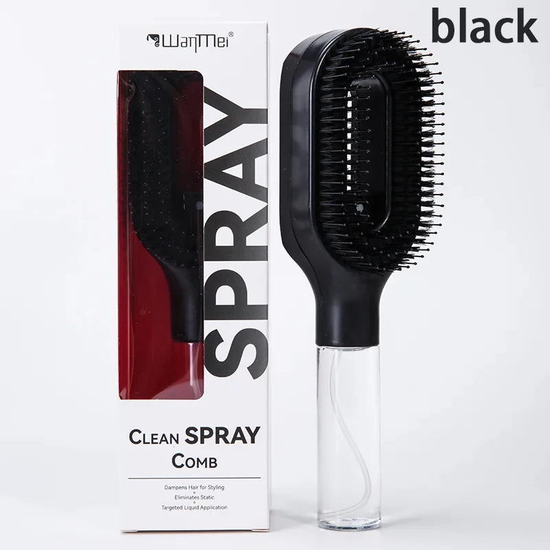 2-in-1 Spray Hair Brush — Detangling Comb with Water Mist & Scalp Massage