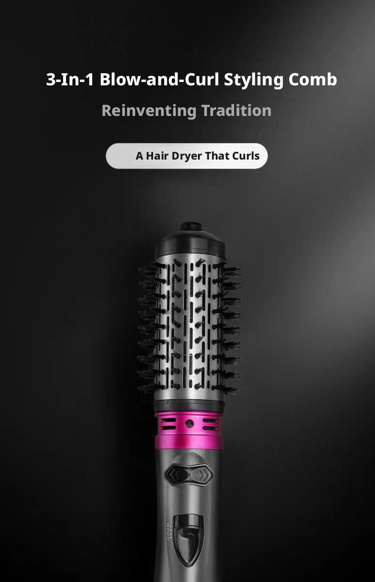 2-in-1 Hot Air Brush & Curling Wand — Salon-Quality Blowout at Home