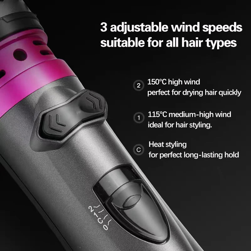 2-in-1 Hot Air Brush & Curling Wand — Salon-Quality Blowout at Home