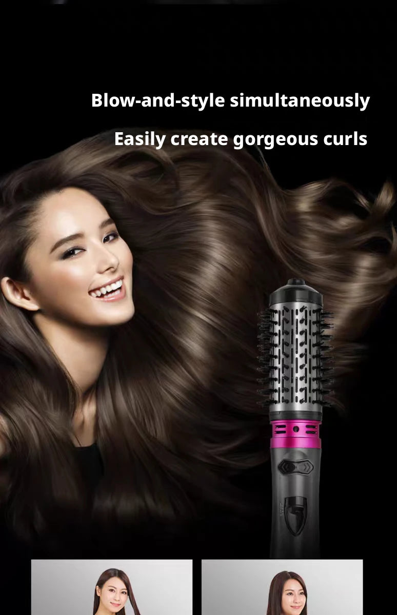2-in-1 Hot Air Brush & Curling Wand — Salon-Quality Blowout at Home