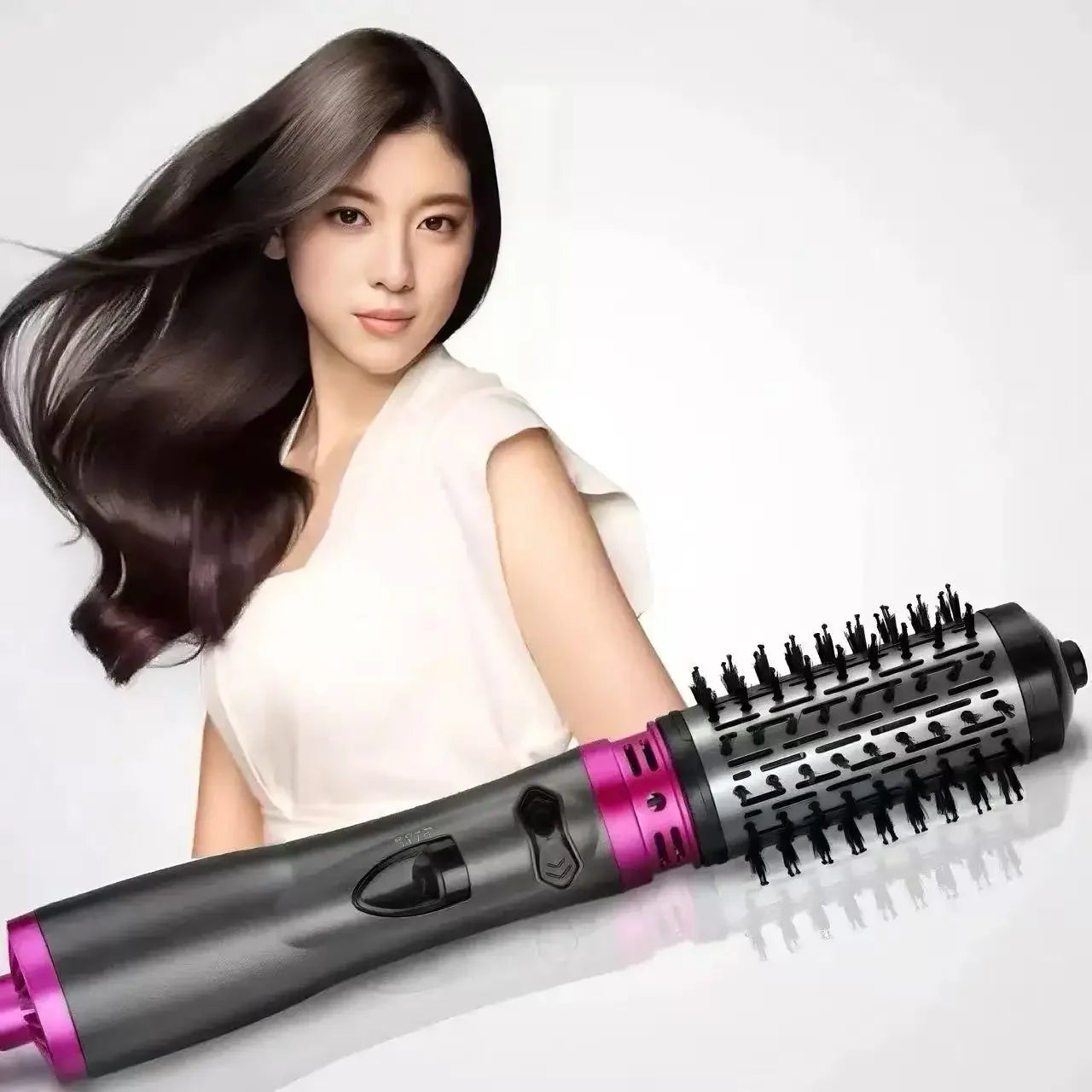 2-in-1 Hot Air Brush & Curling Wand — Salon-Quality Blowout at Home