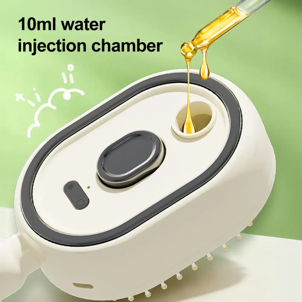 Electric Steam Hair Brush with Water Spray Reduce Frizz Anti-Static Misting Hairbrush Cordless Fluffy Hair Detangling Brush