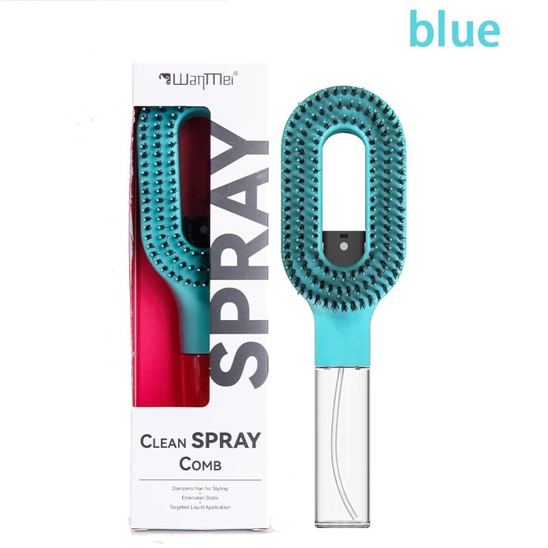 2-in-1 Spray Hair Brush — Detangling Comb with Water Mist & Scalp Massage