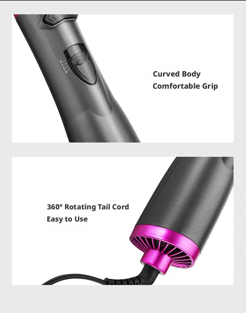 2-in-1 Hot Air Brush & Curling Wand — Salon-Quality Blowout at Home