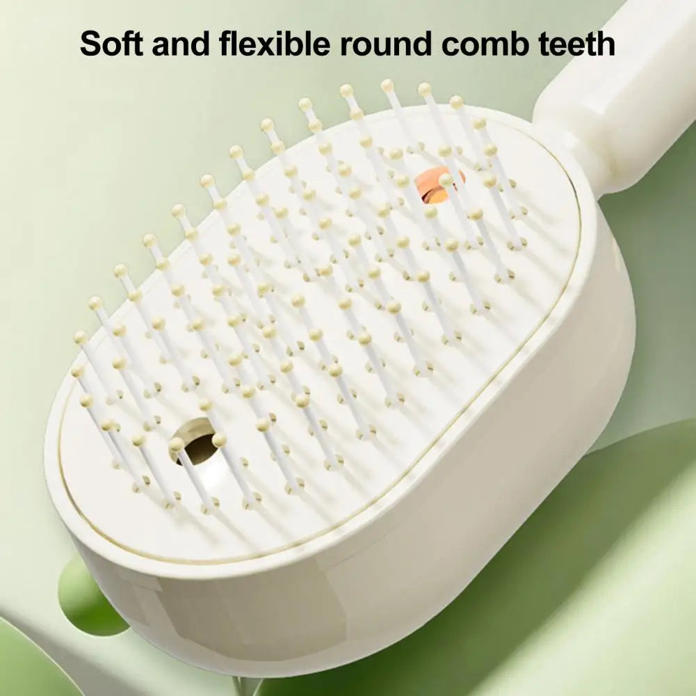 Electric Steam Hair Brush with Water Spray Reduce Frizz Anti-Static Misting Hairbrush Cordless Fluffy Hair Detangling Brush