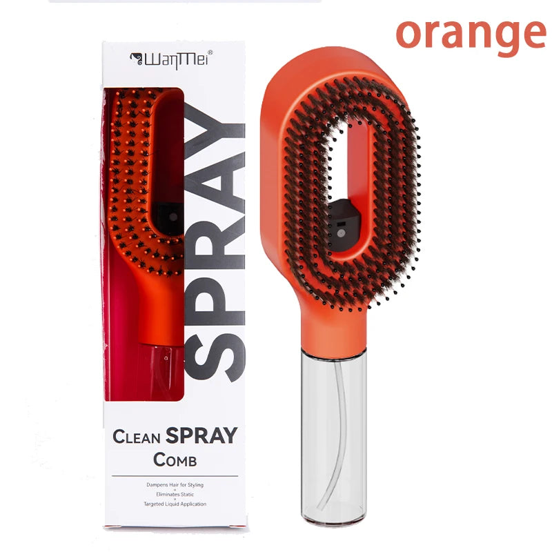 2-in-1 Spray Hair Brush — Detangling Comb with Water Mist & Scalp Massage